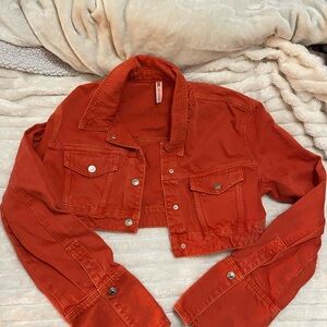 Women's Red Cropped Jacket